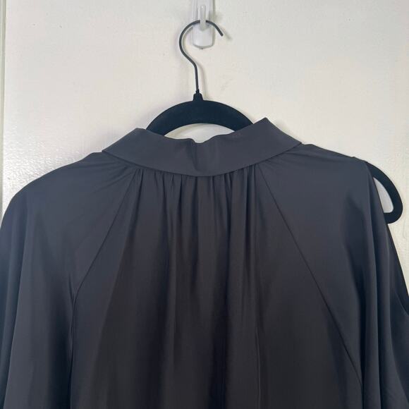 Lafayette 148 NY Silk Split Sleeve Button Down Blouse Top Career Designer 10 Ten - Picture 7 of 12